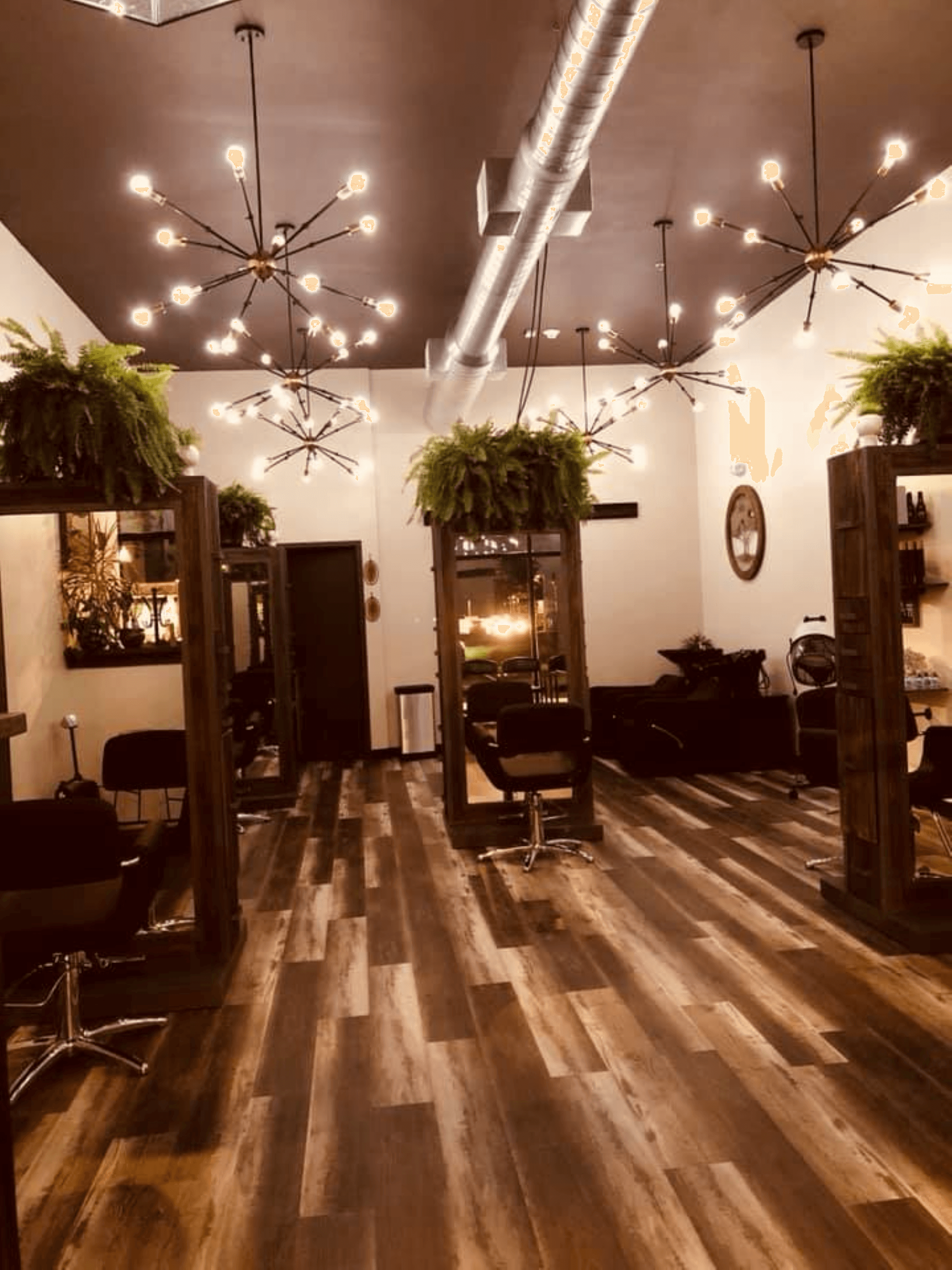 Styling stations inside Amici Hair Studio